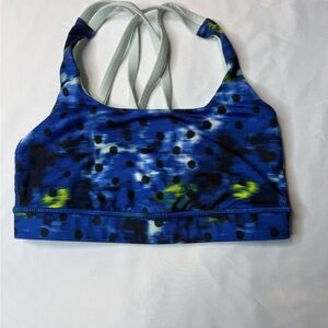 Blue and Green Lululemon Polka Dot Sports Bra